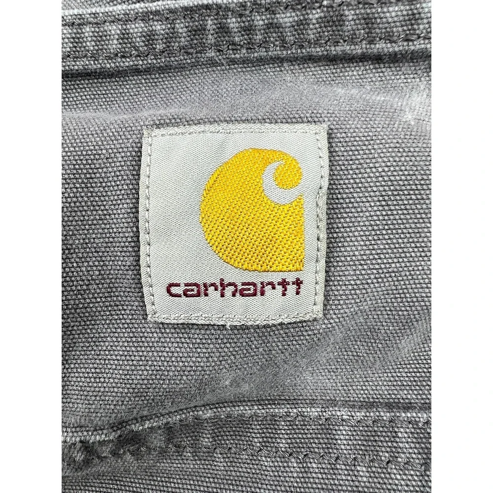 Carhartt Mens 30x30 Gray Rugged Flex Relaxed Fit Canvas Carpenter Pants BN2517-M